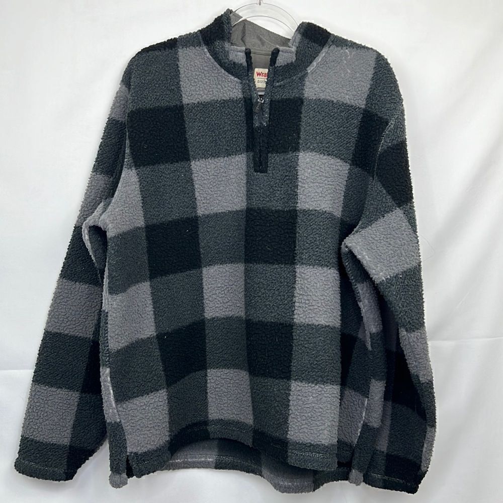 Wrangler Authenticator Quarter Zip Black and Gray fleece Shacket size XL